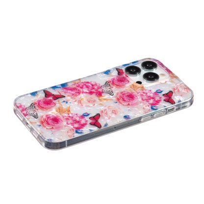 For iPhone 15 Pro IMD Shell Pattern TPU Phone Case(Butterfly Flower) - Image 3