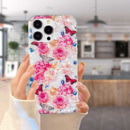 For iPhone 15 Pro IMD Shell Pattern TPU Phone Case(Butterfly Flower) - Image 4