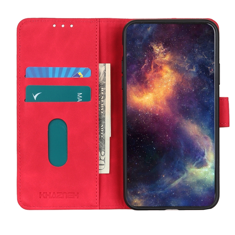 For iPhone 15 KHAZNEH Retro Texture Leather Phone Case(Red) - Image 4