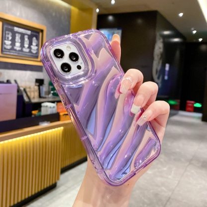 For iPhone 13 Pro Laser Sequin Waves TPU Phone Case(Purple) - Image 2