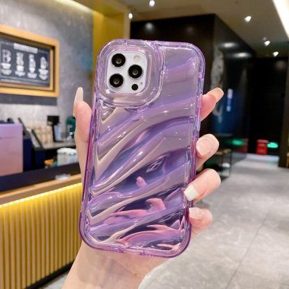 For iPhone 13 Pro Laser Sequin Waves TPU Phone Case(Purple) - Image 3