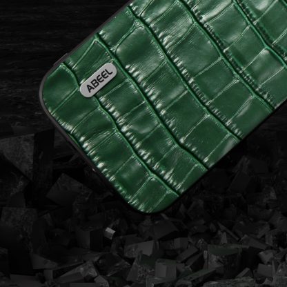 For iPhone 14 ABEEL Crocodile Texture Genuine Leather Phone Case(Green) - Image 3