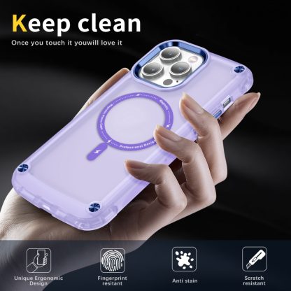 For iPhone 14 Pro Max Skin Feel TPU + PC MagSafe Magnetic Phone Case(Transparent Purple) - Image 2