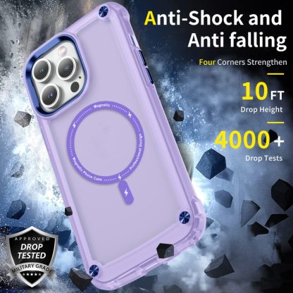 For iPhone 14 Pro Max Skin Feel TPU + PC MagSafe Magnetic Phone Case(Transparent Purple) - Image 3