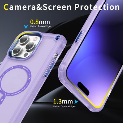 For iPhone 14 Pro Max Skin Feel TPU + PC MagSafe Magnetic Phone Case(Transparent Purple) - Image 4