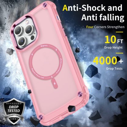 For iPhone 13 Pro Max Skin Feel TPU + PC MagSafe Magnetic Phone Case(Transparent Pink) - Image 3