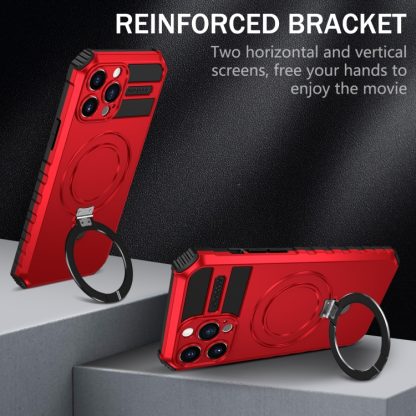 For iPhone 13 Pro MagSafe Magnetic Holder Phone Case(Red) - Image 3