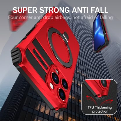 For iPhone 13 Pro MagSafe Magnetic Holder Phone Case(Red) - Image 4