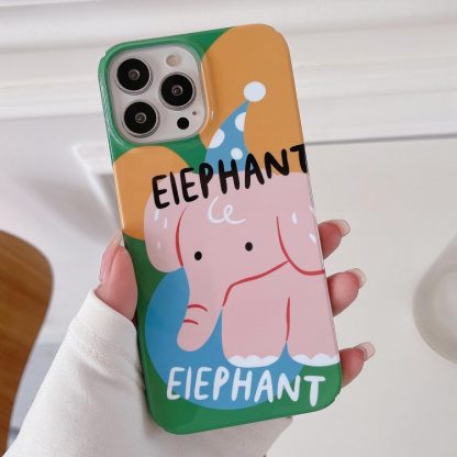 For iPhone 13 Pro Painted Pattern PC Phone Case(Elephant) - Image 3