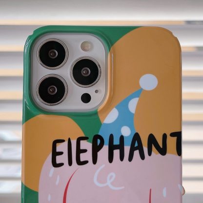 For iPhone 13 Pro Painted Pattern PC Phone Case(Elephant) - Image 4