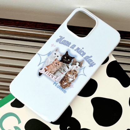 For iPhone 13 Pro Max Painted Pattern PC Phone Case(SWEET Cats) - Image 2