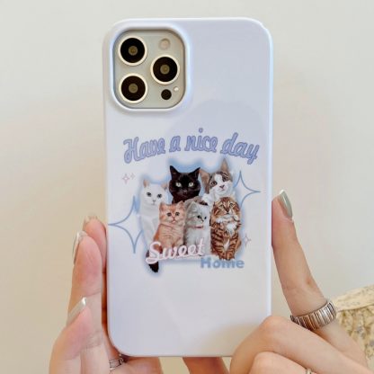 For iPhone 13 Pro Max Painted Pattern PC Phone Case(SWEET Cats) - Image 3