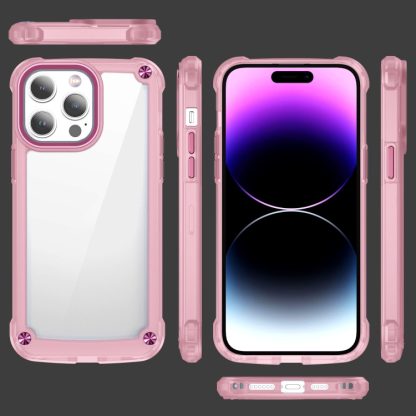 For iPhone 14 Pro Skin Feel TPU + PC Phone Case(Transparent Pink) - Image 2