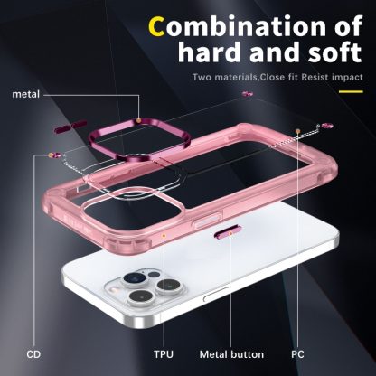 For iPhone 14 Pro Skin Feel TPU + PC Phone Case(Transparent Pink) - Image 3