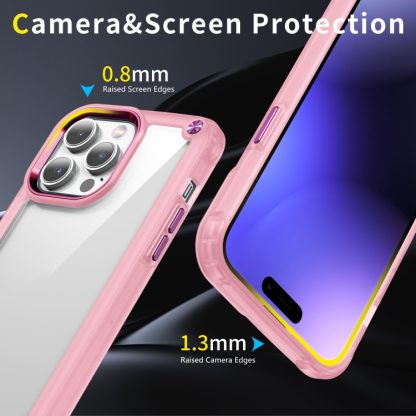 For iPhone 14 Pro Skin Feel TPU + PC Phone Case(Transparent Pink) - Image 4