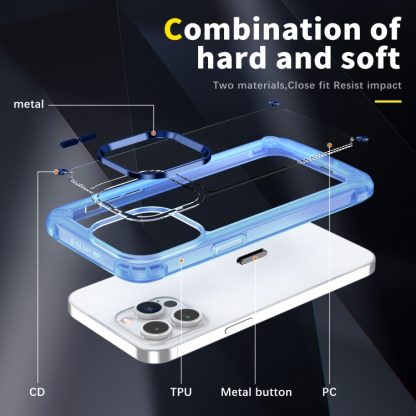 For iPhone 13 Pro Max Skin Feel TPU + PC Phone Case(Transparent Blue) - Image 3