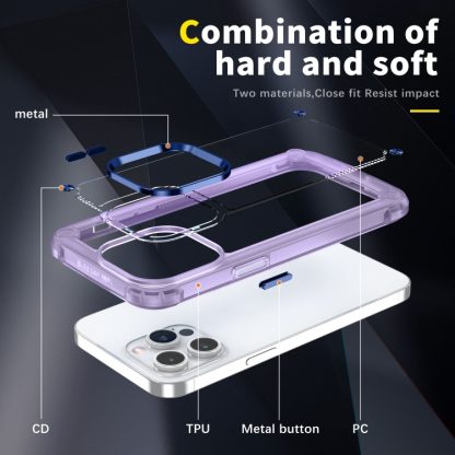 For iPhone 13 Pro Skin Feel TPU + PC Phone Case(Transparent Purple) - Image 3