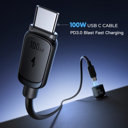 JOYROOM JR-CCN07 120W Dual PD+QC3.0 3-Port Car Charger(Dark Gray) - Image 4