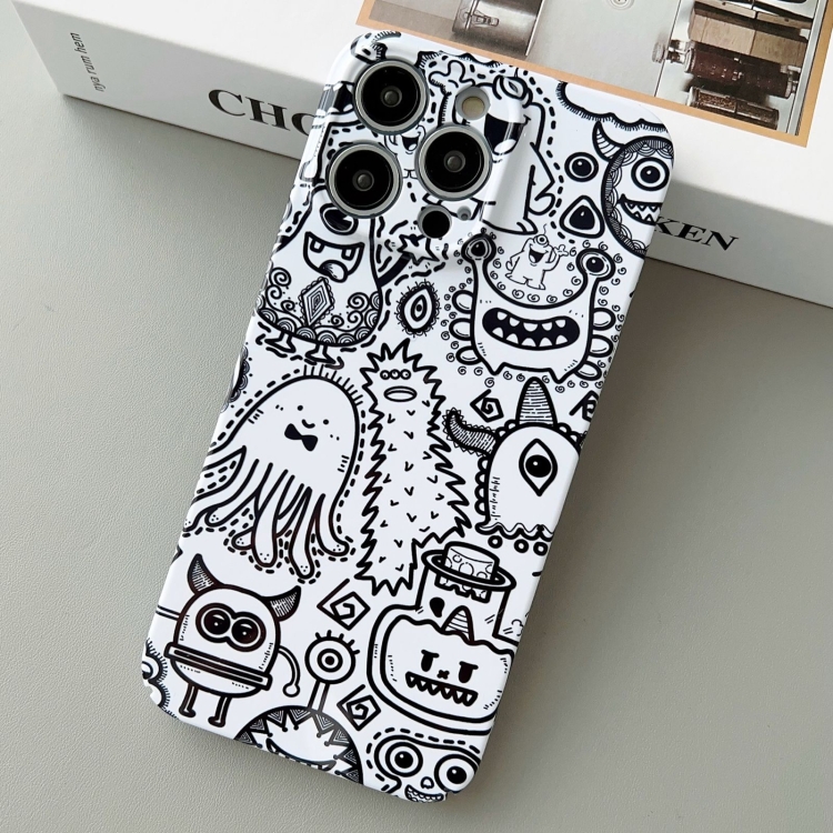 For iPhone 14 Pro Painted Pattern Precise Hole PC Phone Case(Bottle Monster)