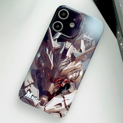 For iPhone 11 Painted Pattern Precise Hole PC Phone Case(Golden Robot)