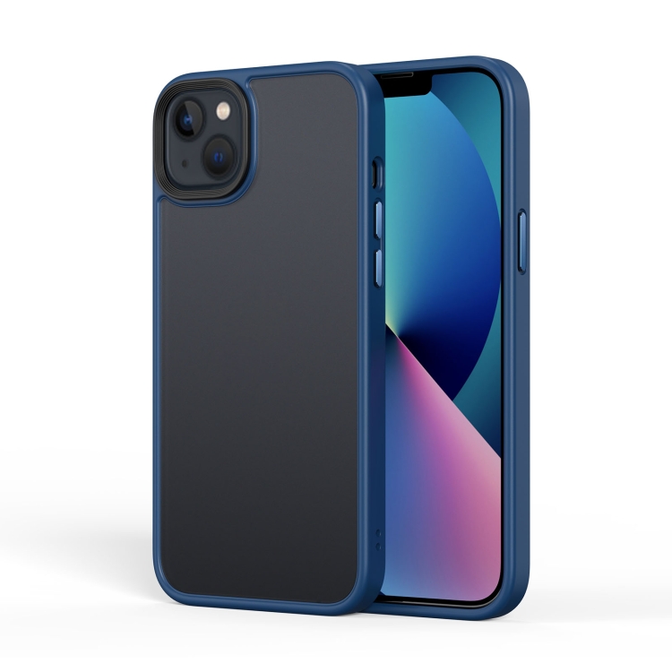 For iPhone 15 Frosted Back Shockproof Phone Case(Blue)