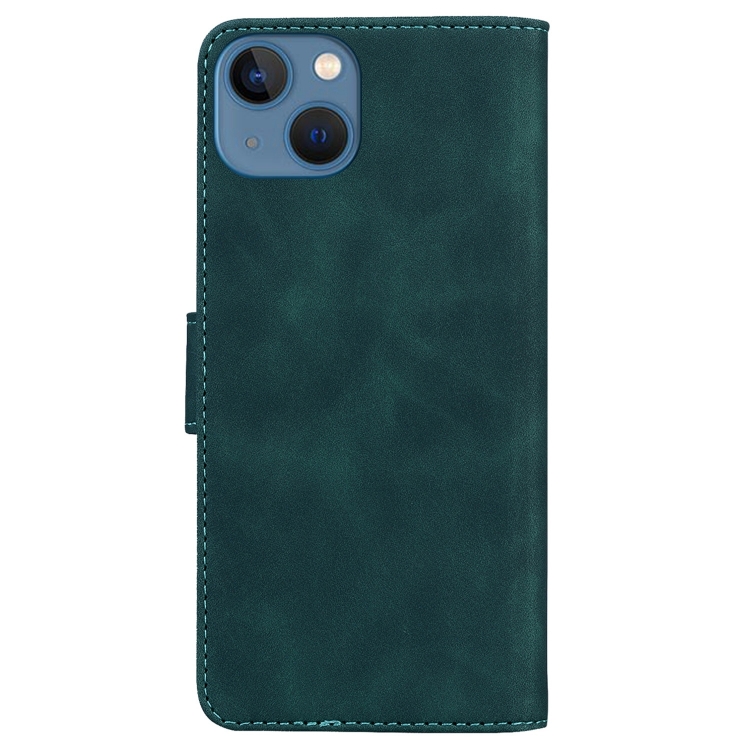 For iPhone 14 Plus Skin Feel Pure Color Flip Leather Phone Case(Green) - Image 3