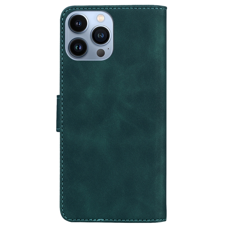 For iPhone 14 Pro Skin Feel Pure Color Flip Leather Phone Case(Green) - Image 3