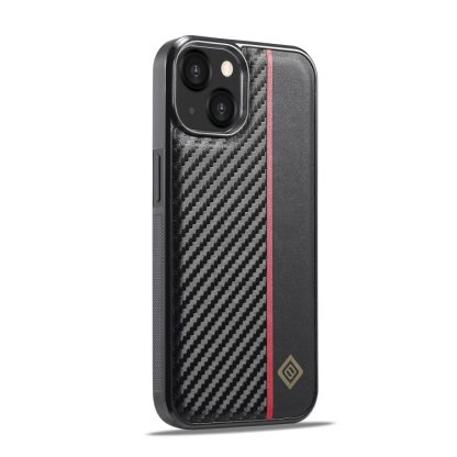 For iPhone 14 LC.IMEEKE 3 in 1 Carbon Fiber Texture Shockproof Phone Case(Black) - Image 2