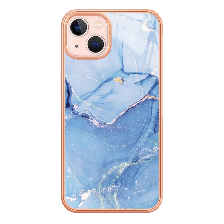 For iPhone 15 Electroplating Marble Dual-side IMD Phone Case(Blue 018) - Image 2