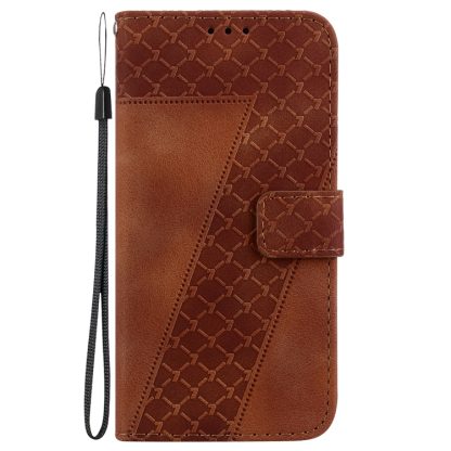 For iPhone 13 Pro Max 7-shaped Embossed Leather Phone Case(Brown) - Image 2