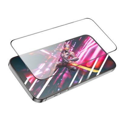 For iPhone 15 hoco A34 9D Large Arc Dustproof Diamond Tempered Glass Film - Image 2