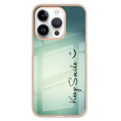 For iPhone 13 Pro Max Electroplating Marble Dual-side IMD Phone Case(Smile) - Image 2