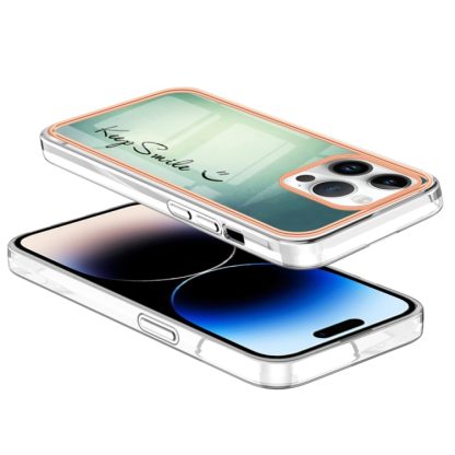 For iPhone 13 Pro Max Electroplating Marble Dual-side IMD Phone Case(Smile) - Image 3