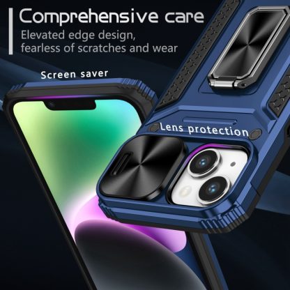 For iPhone 14 Plus Camshield Robot TPU Hybrid PC Phone Case(Blue) - Image 4