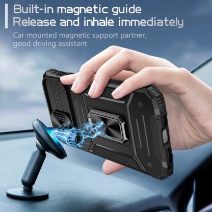 For iPhone 13 Pro Max Camshield Robot TPU Hybrid PC Phone Case(Black) - Image 2