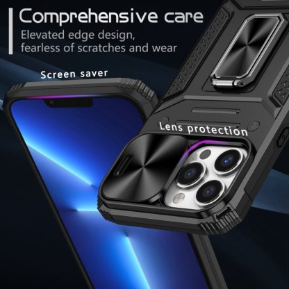 For iPhone 13 Pro Max Camshield Robot TPU Hybrid PC Phone Case(Black) - Image 4