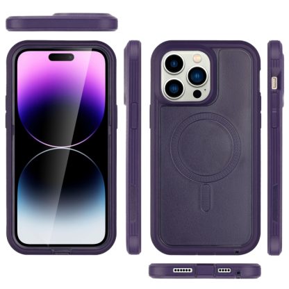 For iPhone 13 Pro Max Defender Series XT MagSafe Magnetic PC + TPU Shockproof Phone Case(Dark Purple) - Image 2