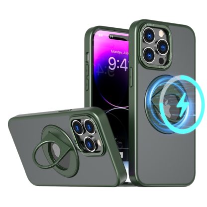 For iPhone 11 Pro Rotating Ring Magnetic Holder Phone Case(Green) - Image 2