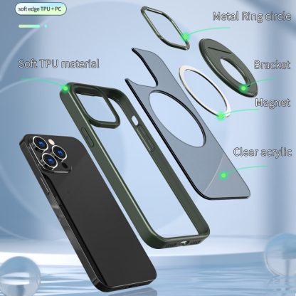 For iPhone 11 Pro Rotating Ring Magnetic Holder Phone Case(Green) - Image 4