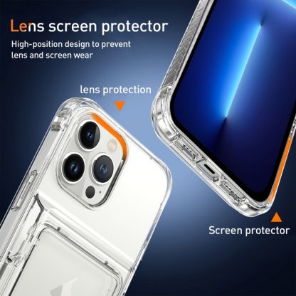 For iPhone 13 Pro Crystal Clear Flip Card Slot Phone Case(Transparent) - Image 2