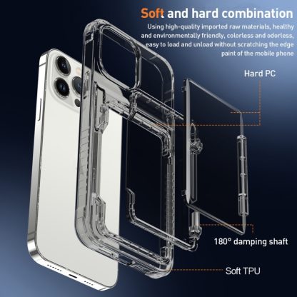 For iPhone 13 Pro Crystal Clear Flip Card Slot Phone Case(Transparent) - Image 4