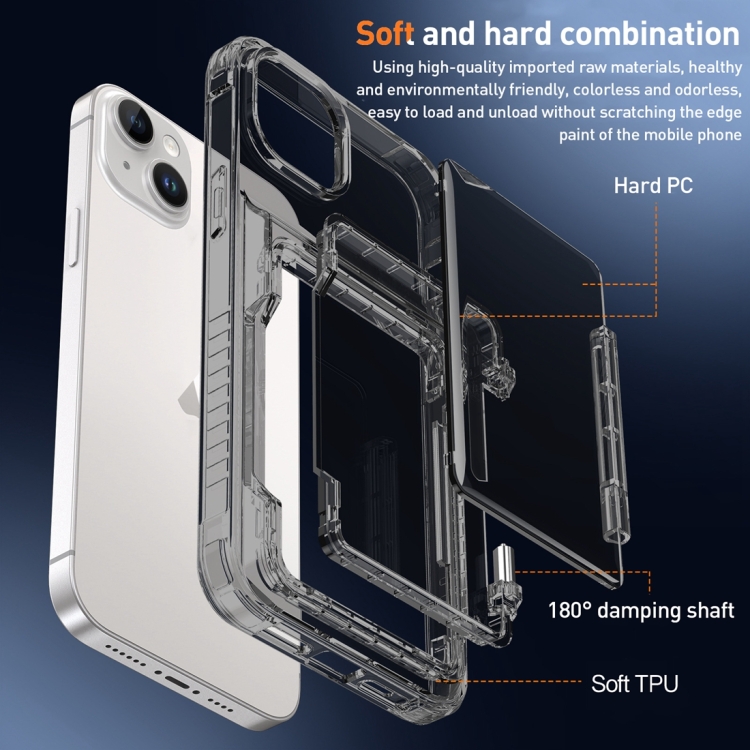 For iPhone 15 Plus Crystal Clear Flip Card Slot Phone Case(Transparent) - Image 4