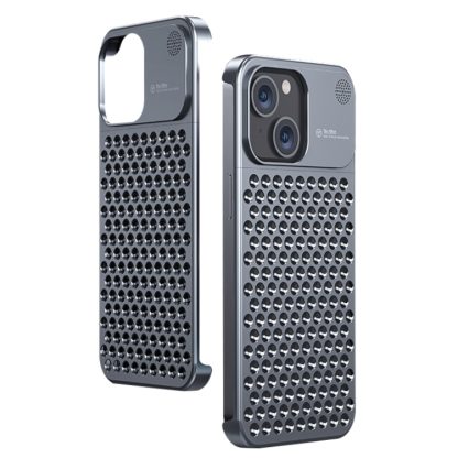 For iPhone 14 Plus Aromatherapy Aluminum Alloy Cooling Phone Case(Grey)