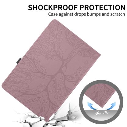 For iPad 10th Gen 10.9 2022 Tree Life Embossed Rotation Leather Smart Tablet Case(Rose Gold) - Image 4