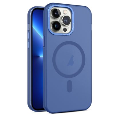 For iPhone 13 Pro MagSafe Frosted Translucent Mist Phone Case(Royal Blue)