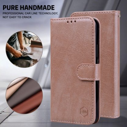 For iPhone 13 mini Skin Feeling Oil Leather Texture PU + TPU Phone Case(Champagne) - Image 2