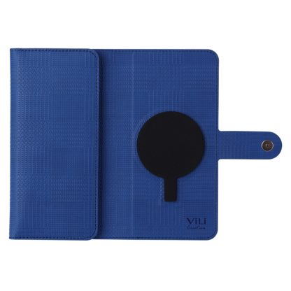 For iPhone 13 ViLi GHB Series MagSafe Magnetic Zipper Leather Phone Case(Blue) - Image 3