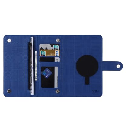 For iPhone 13 ViLi GHB Series MagSafe Magnetic Zipper Leather Phone Case(Blue) - Image 4