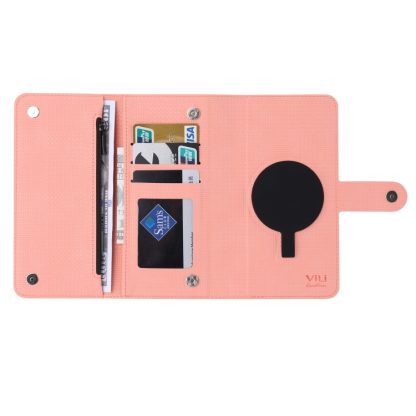 For iPhone 14 Pro Max ViLi GHB Series MagSafe Magnetic Zipper Leather Phone Case(Pink) - Image 4