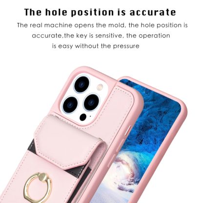 For iPhone 13 Pro BF29 Organ Card Bag Ring Holder Phone Case(Pink) - Image 3